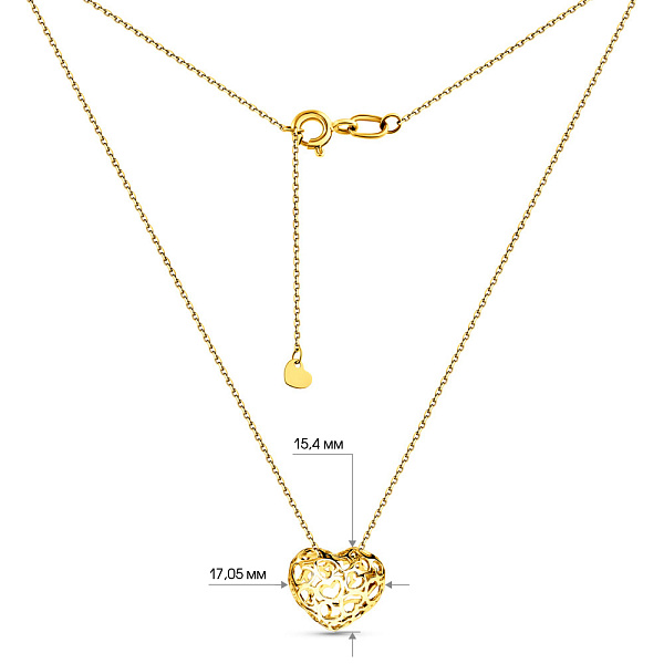 Золоте кольє Серце (арт. 360209ж) – зображення 5
