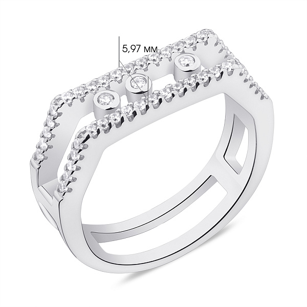 Серебряное кольцо с фианитами (арт. 7501/5960) – изображение 2