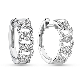 Серебряные серьги-кольца с фианитами (арт. 7502/9986/15)