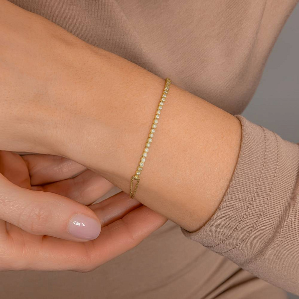 Браслет з жовтого золота з доріжкою фіанітів (арт. 321925ж) – зображення 3