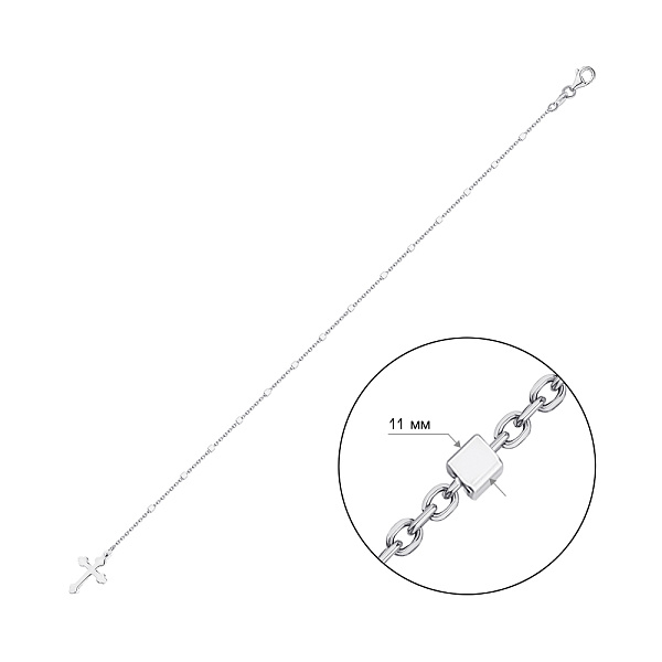 Серебряный браслет без камней (арт. 7509/3927) – изображение 2