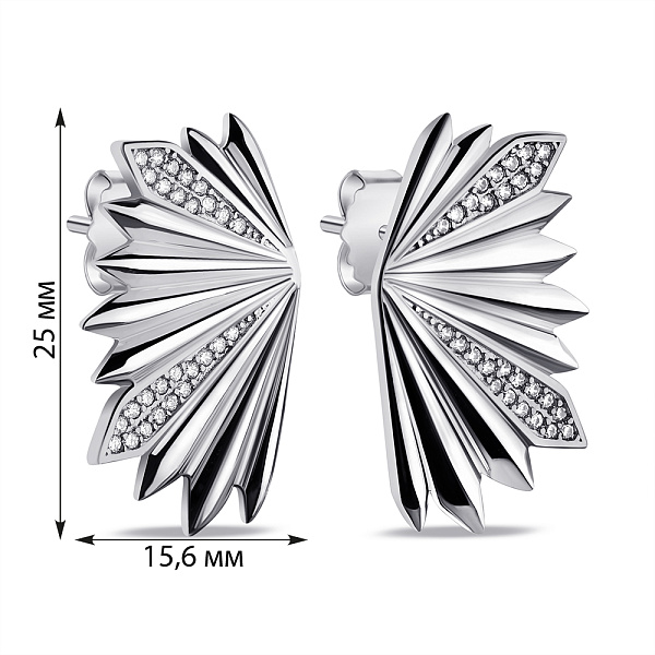 Серебряные серьги с фианитами (арт. 7518/7025) – изображение 2