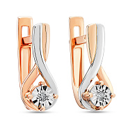 Фото Золоті сережки з діамантами (арт. С011058)