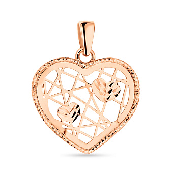 Фото Подвес "Сердце" из золота (арт. 424639)