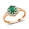 Кольцо золотое с изумрудом и бриллиантами (арт. К011088и) – изображение 1