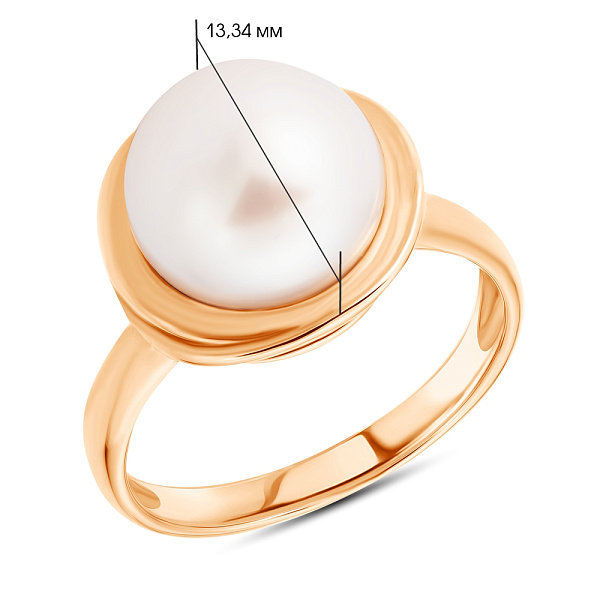 Кольцо из красного золота с жемчугом (арт. 153227прлб) – изображение 5