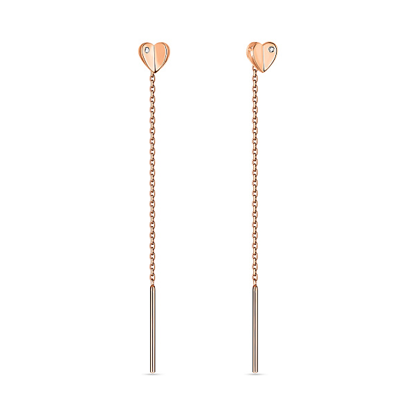 Золотые серьги-протяжки с фианитами (арт. 108578) – изображение 1