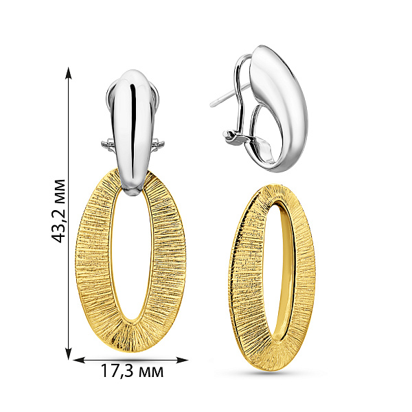 Серьги из желтого и белого золота Francelli (арт. е1091775бж) – изображение 3