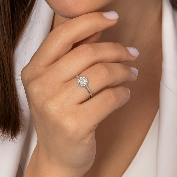 Золота каблучка з діамантами (арт. К011186020б) – зображення 3