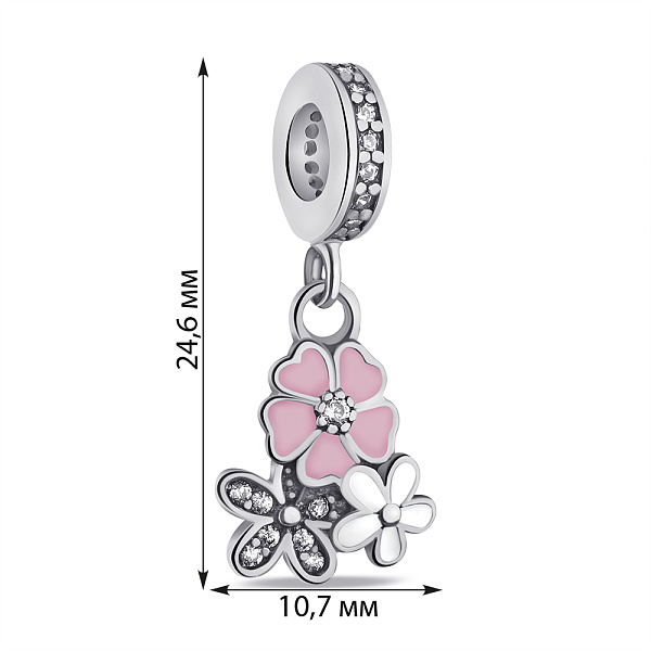 Серебряный шарм Цветы (арт. 7903/П5ФБР/7122) – изображение 2