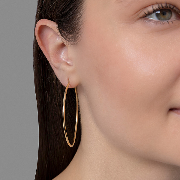 Серьги-конго из желтого золота (арт. 100023/50ж) – изображение 2
