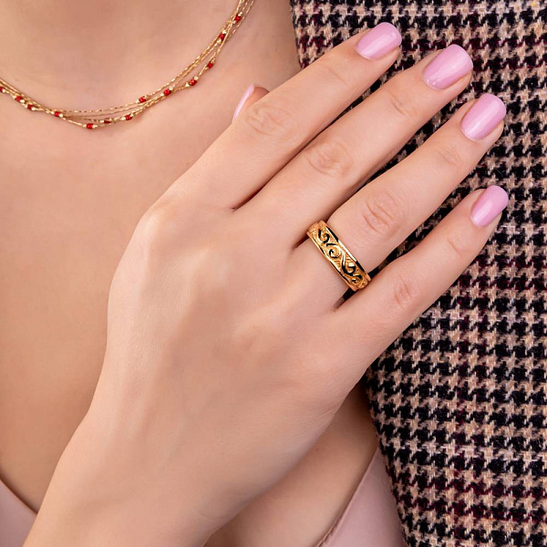 Золотое кольцо в желтом цвете металла  Francelli (арт. 155740ж) – изображение 2