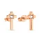 Серьги-пусеты "Крестики" из красного золота с фианитами (арт. 108931) – изображение 1