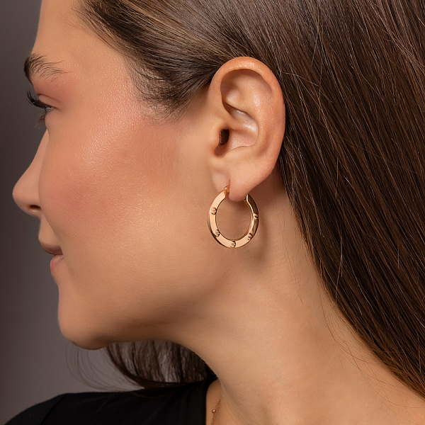 Серьги-кольца из красного золота (арт. 1091111/25) – изображение 3