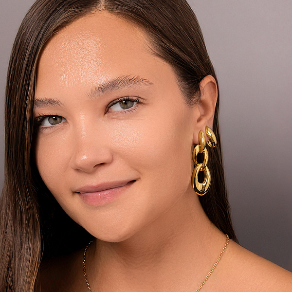 Серьги трансформеры из желтого золота Francelli (арт. е1091881ж) – изображение 3