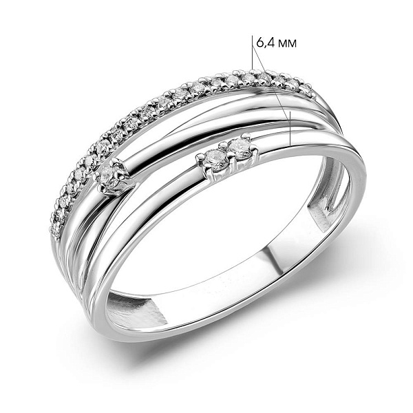 Кольцо из белого золота с бриллиантами (арт. К011297010б) – изображение 2