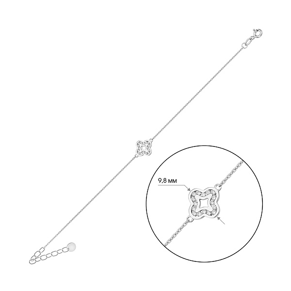 Золотий браслет з діамантами (арт. Б011578015б) – зображення 4