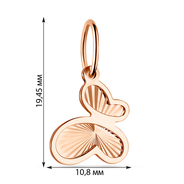 Золотая подвеска Бабочка (арт. 423892) – изображение 4