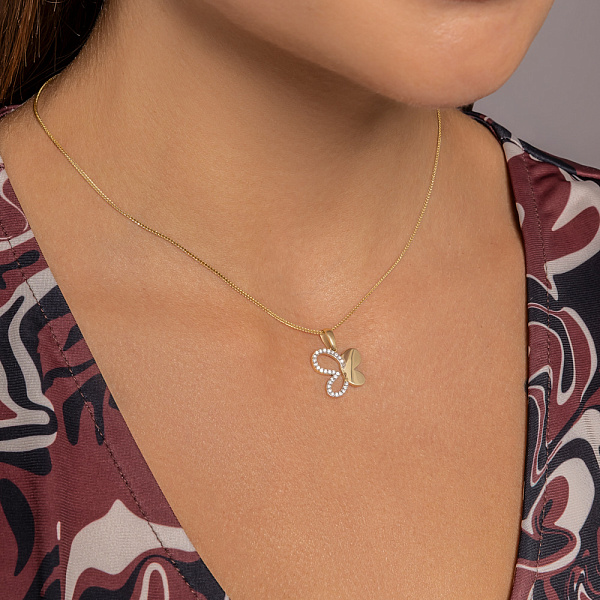 Подвеска из желтого золота Бабочка с фианитами (арт. 421516ж) – изображение 2