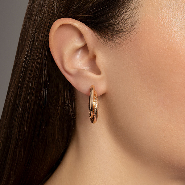 Серьги-кольца из красного золота (арт. 103587/20) – изображение 2