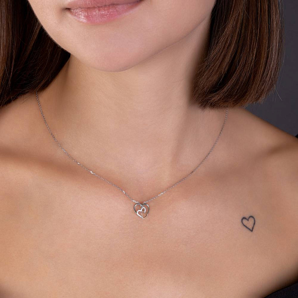 Кольє з червоного і білого золота з діамантами (арт. Ц011430бк) – зображення 3