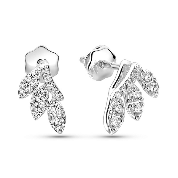 Серьги из белого золота с бриллиантами (арт. С341604020б) – изображение 1