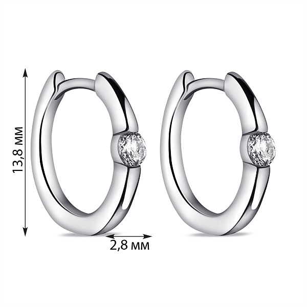 Серебряные серьги с фианитами (арт. 7502/9785/15) – изображение 2