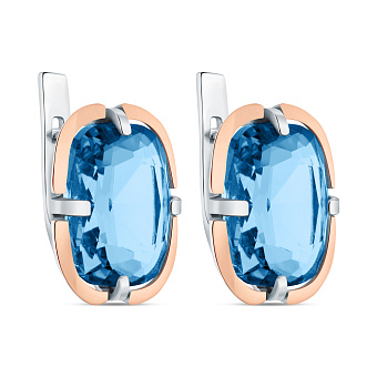 Фото Срібні сережки з топазом (арт. 7202/602Плсп)