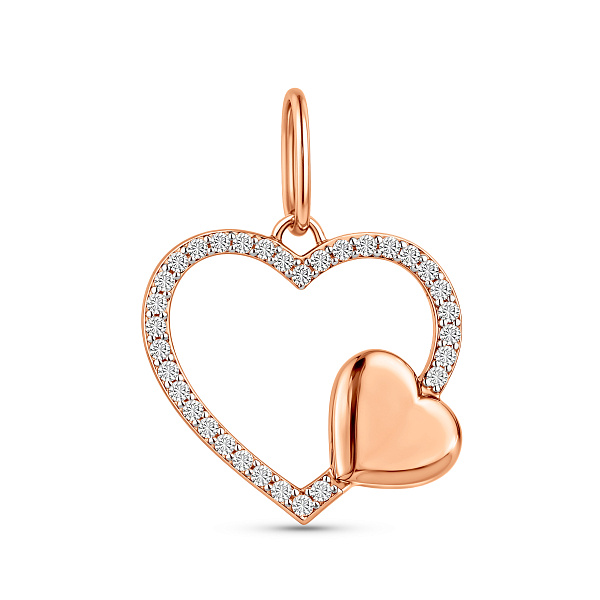 Золотая подвеска Сердечко с фианитами (арт. 440963) – изображение 1