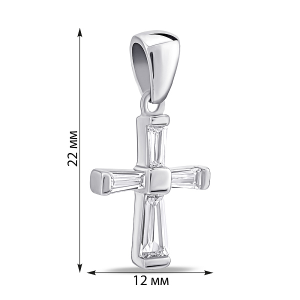 Крестик из серебра с фианитами  (арт. 7503/4320) – изображение 2