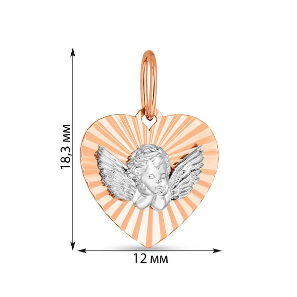 Подвес из красного и белого золота (арт. 440795кба) – изображение 4