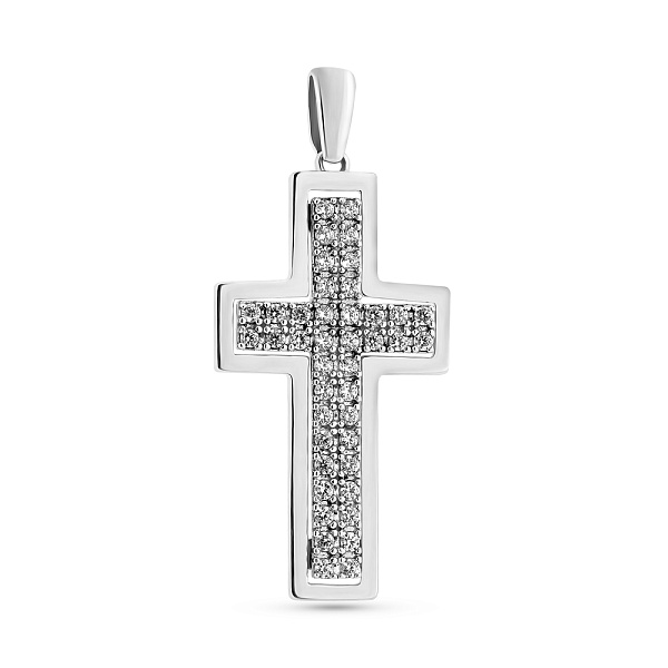 Золотий підвіс-хрестик з фіанітами (арт. 421528б) – зображення 1