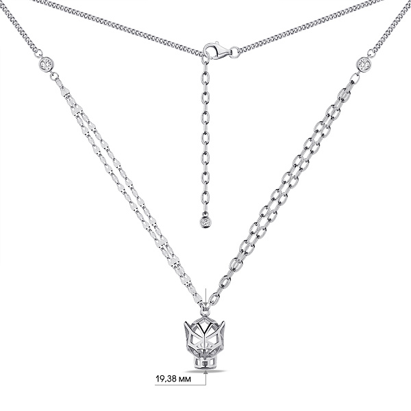 Срібне кольє Пантера з фіанітами (арт. 7507/2173) – зображення 3