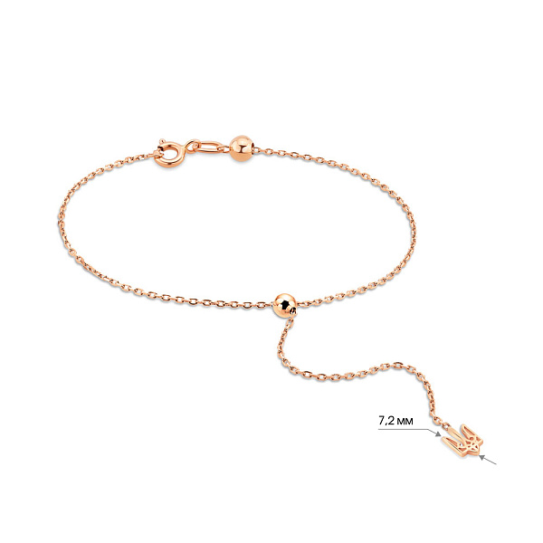 Браслет Fly из красного золота Герб Украины (арт. 340104) – изображение 6