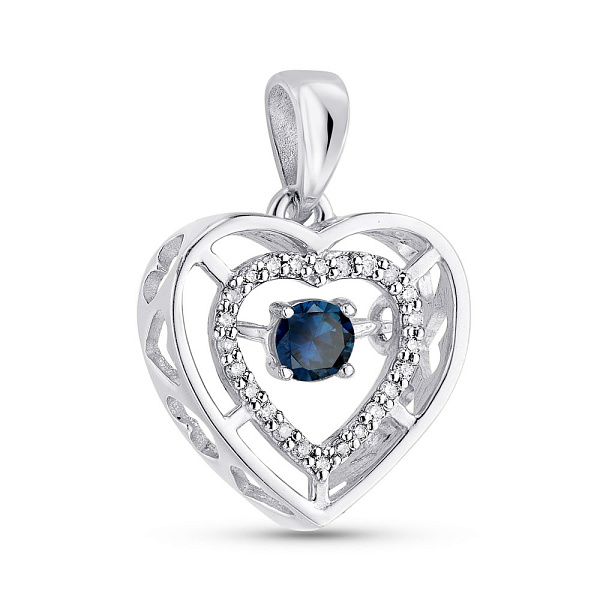 Підвіс з білого золота з сапфіром і діамантами (арт. 3109502202с) – зображення 1