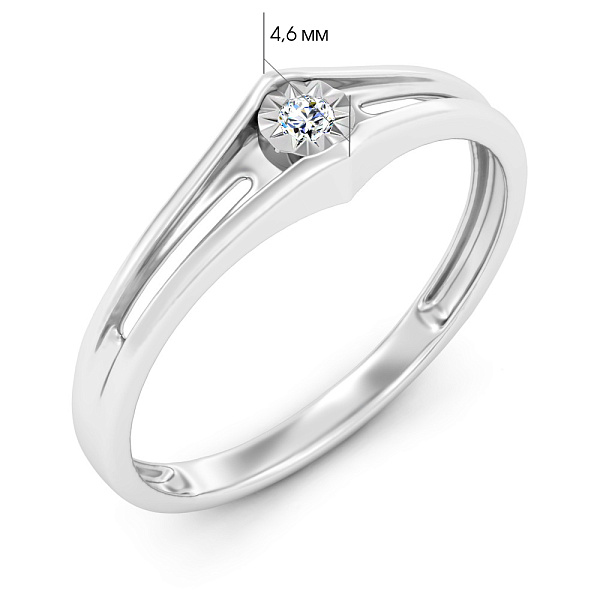 Каблучка з білого золота з діамантом (арт. К011426005б) – зображення 5