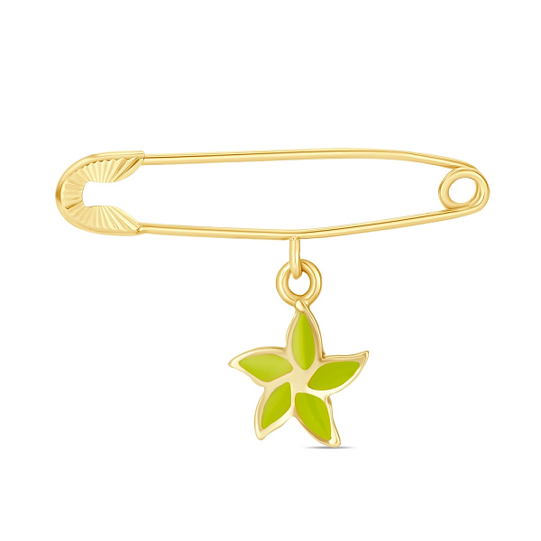 Золотая булавка «Цветок» с эмалью (арт. 280109ж) – изображение 1