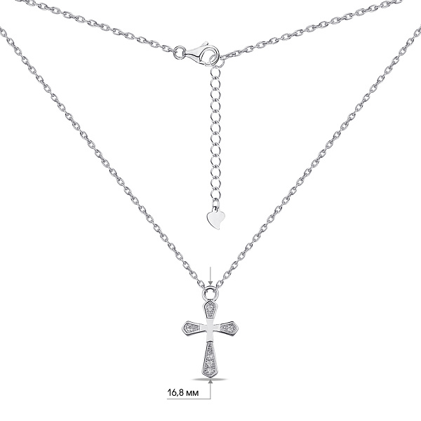 Колье из серебра Крестик с фианитами (арт. 7507/1833) – изображение 3