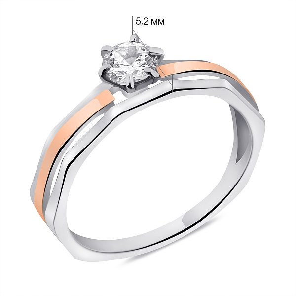 Кольцо из серебра с фианитом (арт. 7201/256кп) – изображение 2