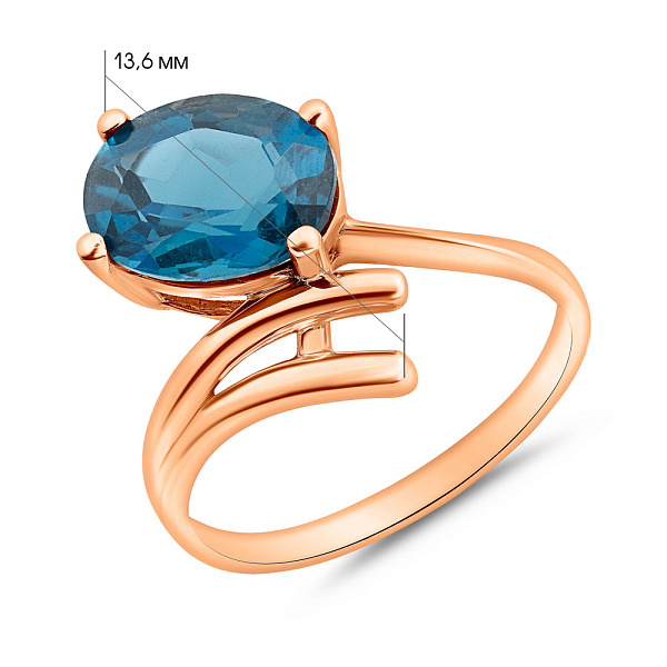 Золота каблучка з великим топазом (арт. 152604Т) – зображення 4