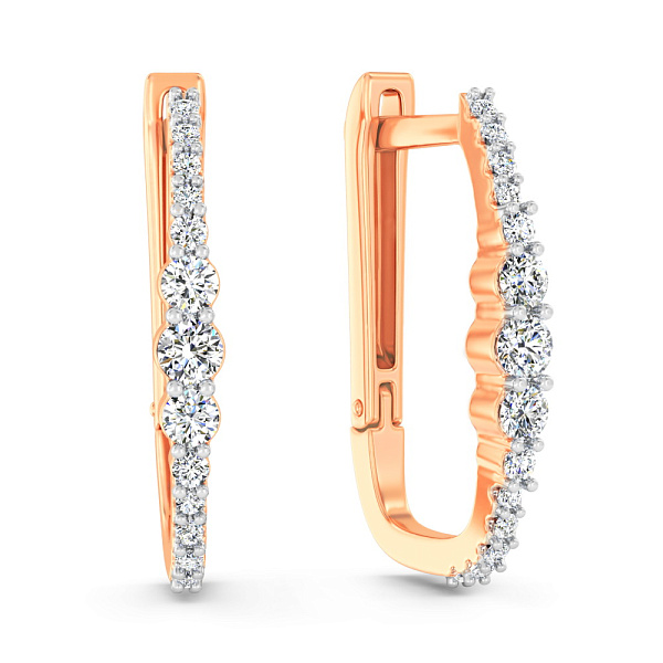 Золоті сережки з доріжкою з фіанітів (арт. 110633) – зображення 1