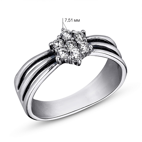 Серебряное кольцо с фианитами (арт. 7901/1252) – изображение 2