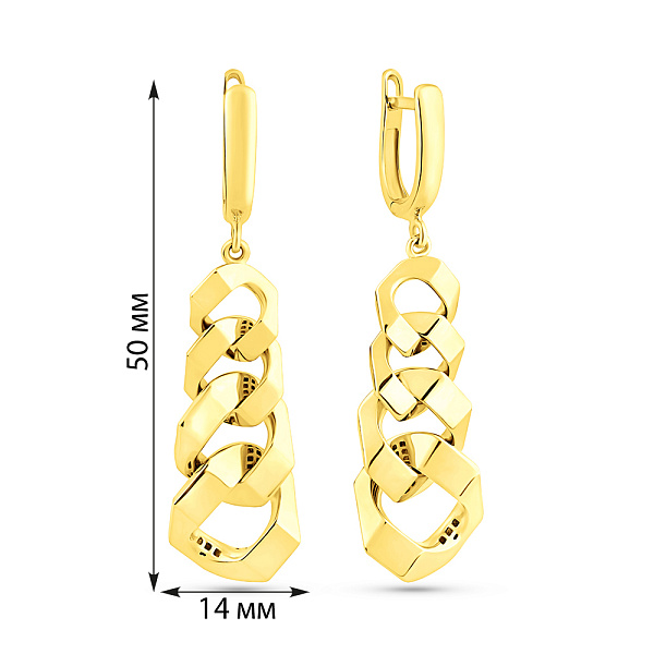 Сережки Ланки з жовтого золота (арт. 1091278ж) – зображення 4