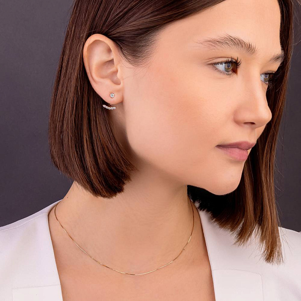 Золоті сережки трансформери з діамантами (арт. Т011267060) – зображення 3