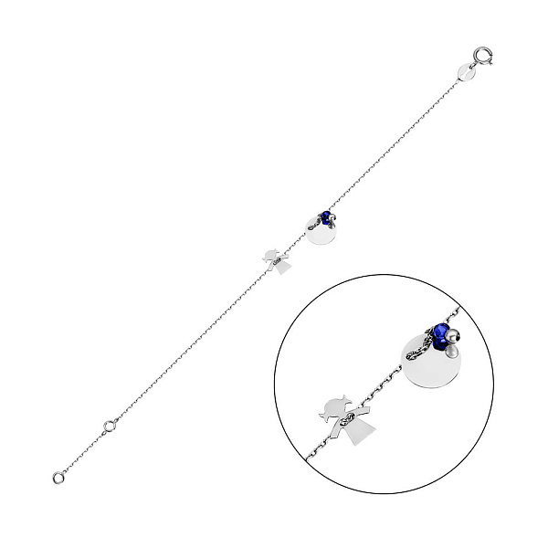 Браслет из белого золота с фианитом (арт. 322833бс) – изображение 1