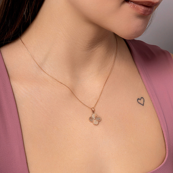 Золотий кулон Конюшина (арт. 441316а) – зображення 3