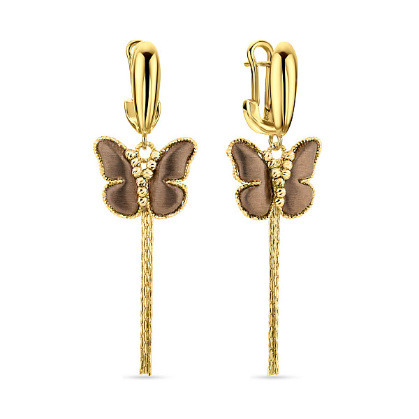 Золотые серьги-подвески Francelli Бабочки (арт. 1091176жкр) – изображение 1