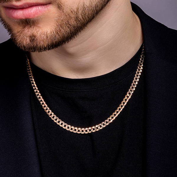 Цепочка из красного золота плетения Панцирное (арт. ц301019па) – изображение 2