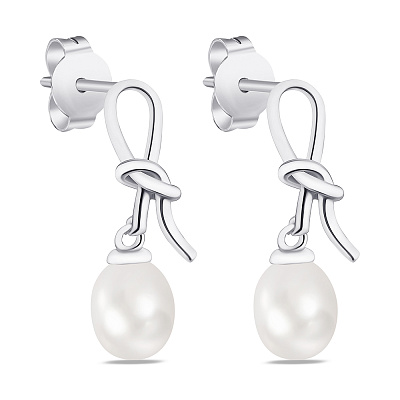 Срібні сережки з перлами  (арт. 7518/6280жб)
