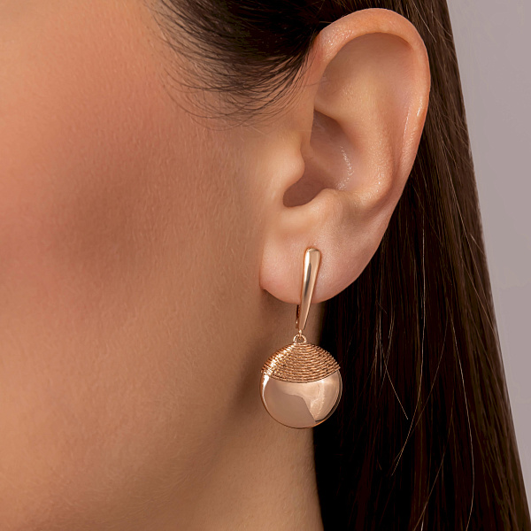 Серьги-подвески из красного золота (арт. 1092101) – изображение 2